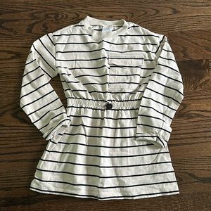 Girls Zara striped sweatshirt dress with pocket